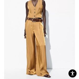 Zara Gold Women's Jumpsuit with Belt